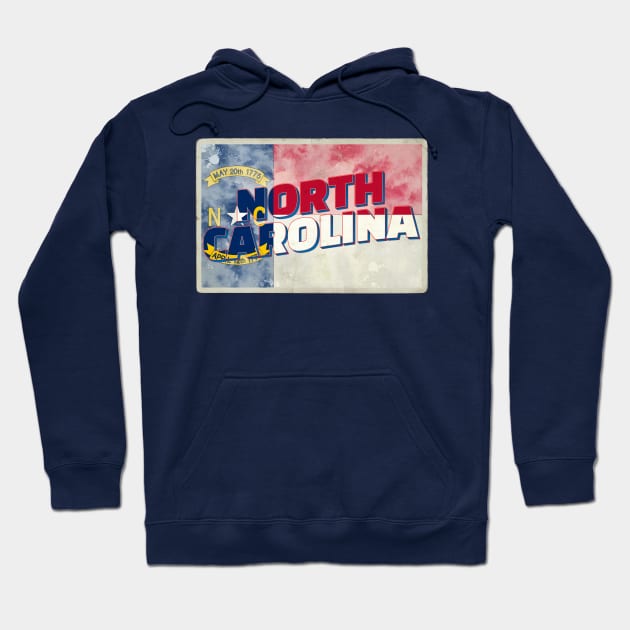 North Carolina vintage style retro souvenir Hoodie by DesignerPropo